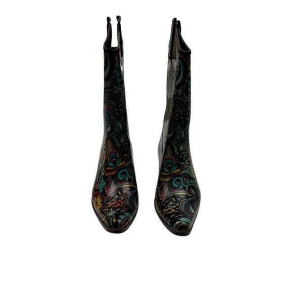 Rain Bops By Beehive Funky Colors Pointed Toe Cowboy Rain Boots Size EU 38/US 7 - Picture 3 of 9
